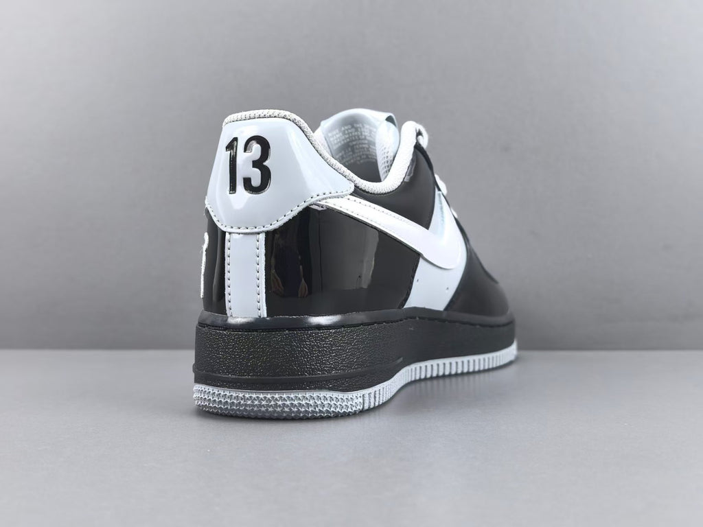 Black & White Patent Leather Low Top Sneakers