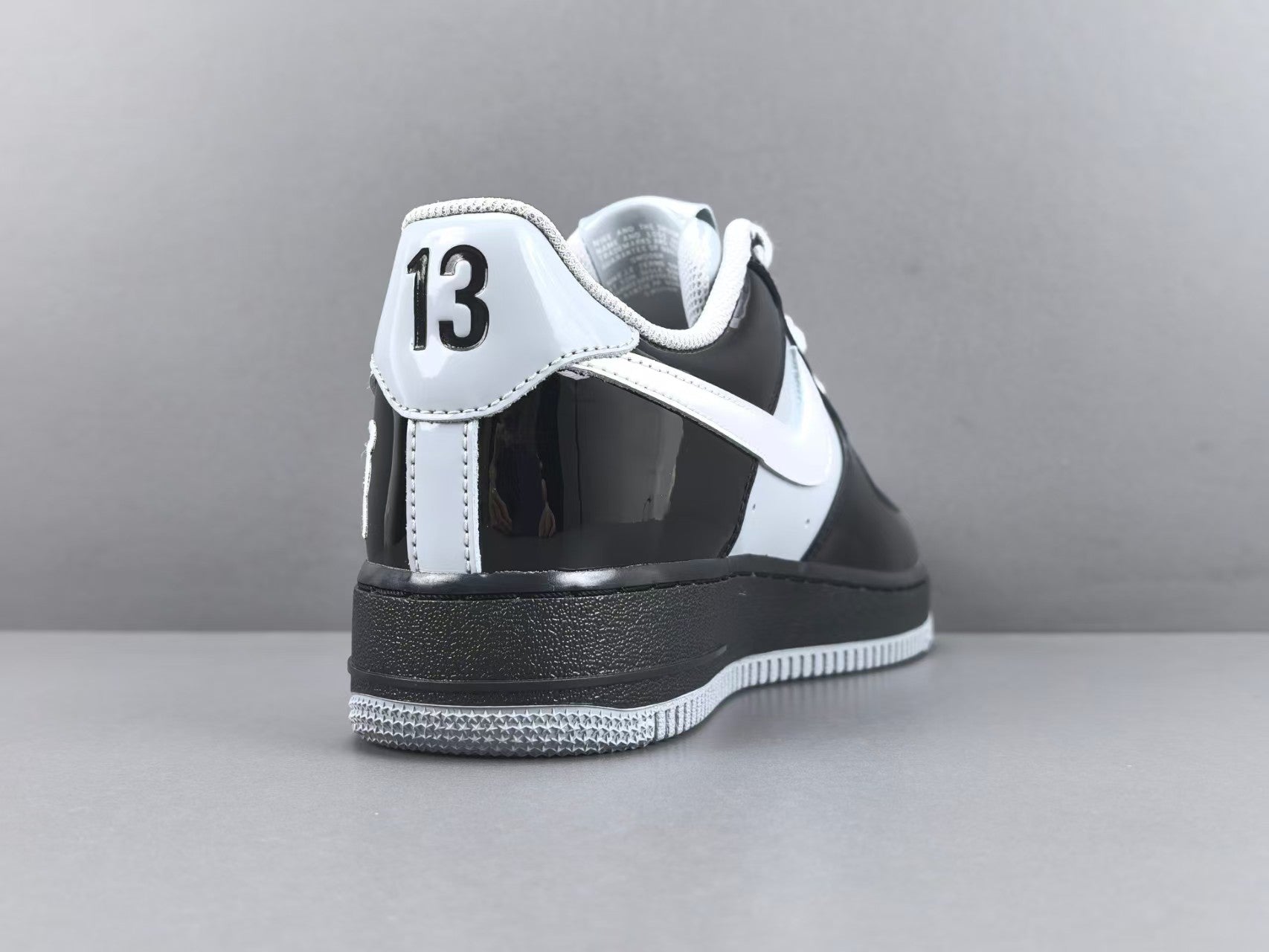 Black & White Patent Leather Low Top Sneakers