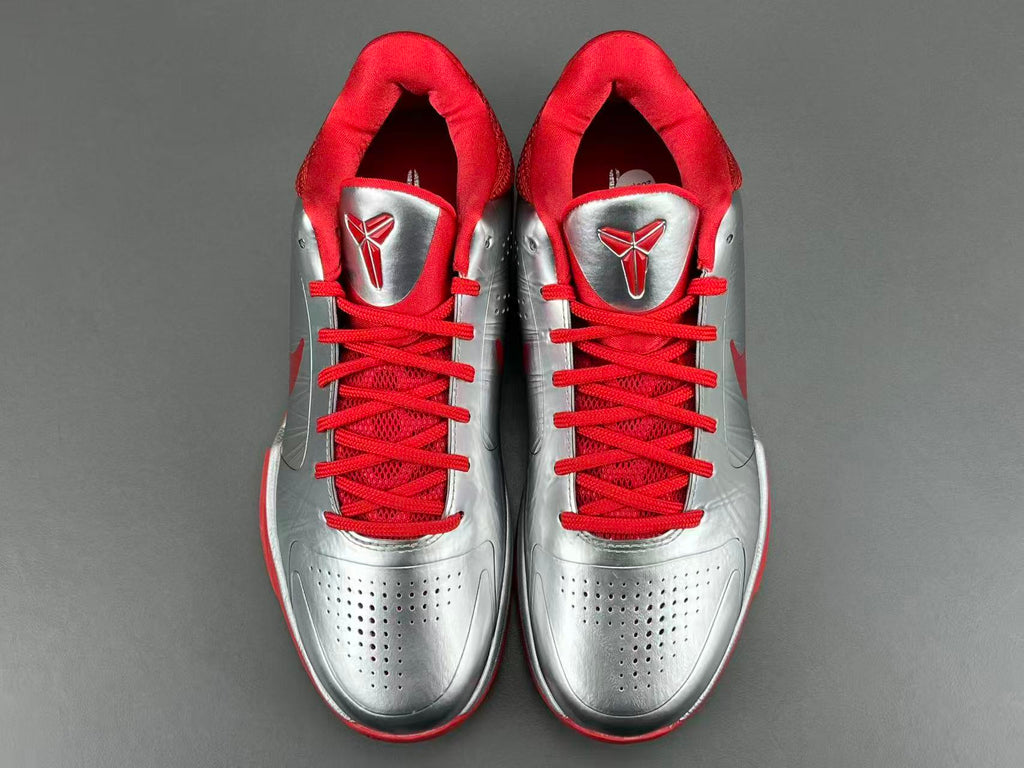 Silver Red Basketball Shoes | High-Traction Performance Sneakers