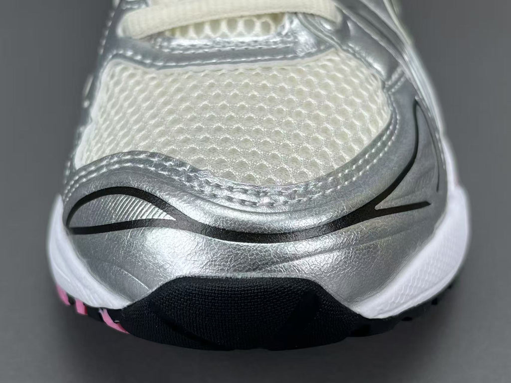 Women's Silver Pink Retro Running Shoes | Breathable Mesh Sneakers