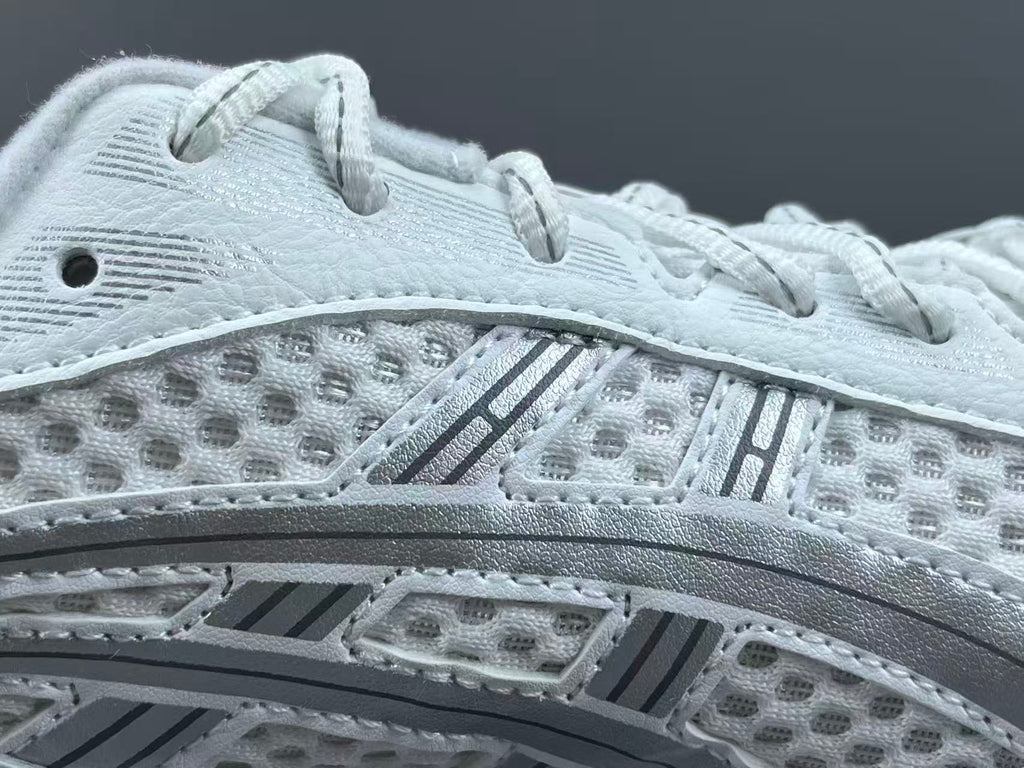 White Silver Running Shoes | Breathable Athletic Sneakers