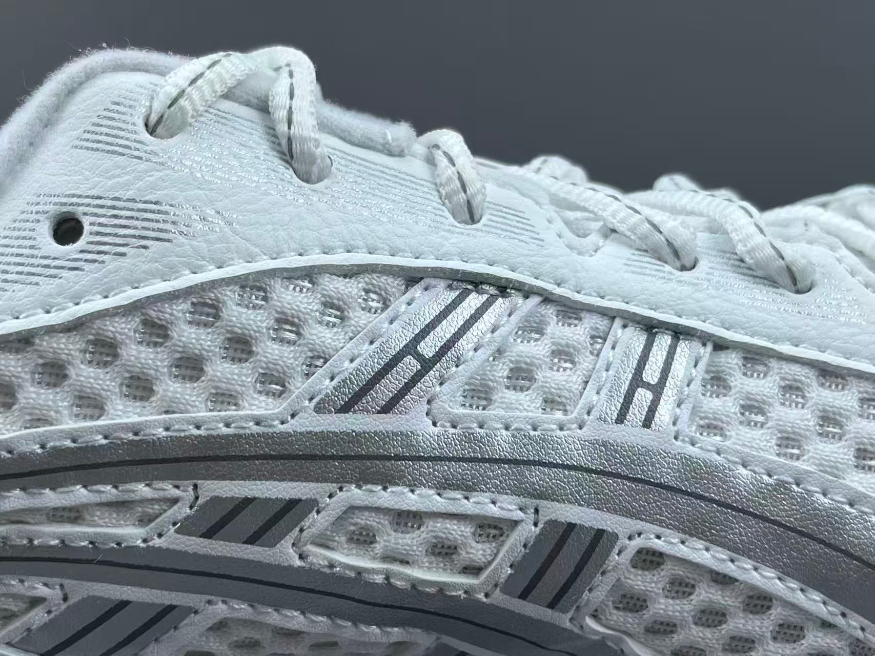 White Silver Running Shoes | Breathable Athletic Sneakers