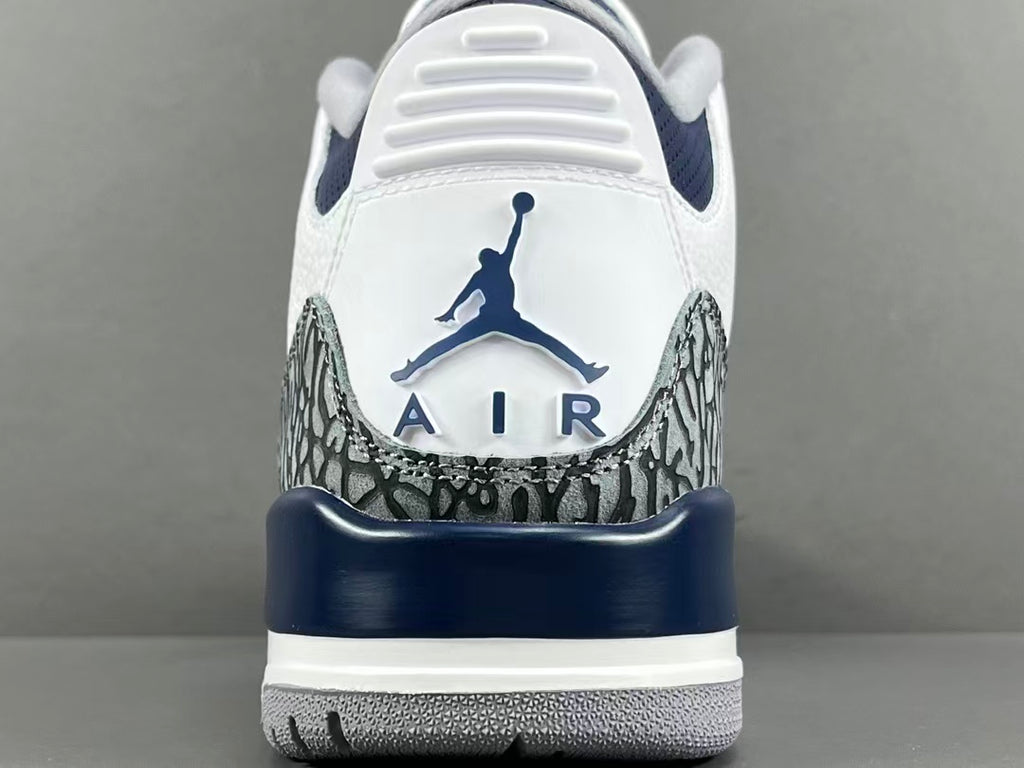 Premium White Navy Blue Leather Sneakers