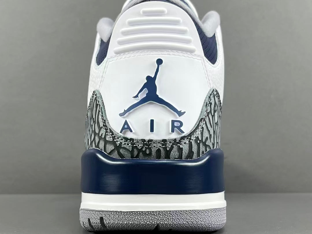 Premium White Navy Blue Leather Sneakers