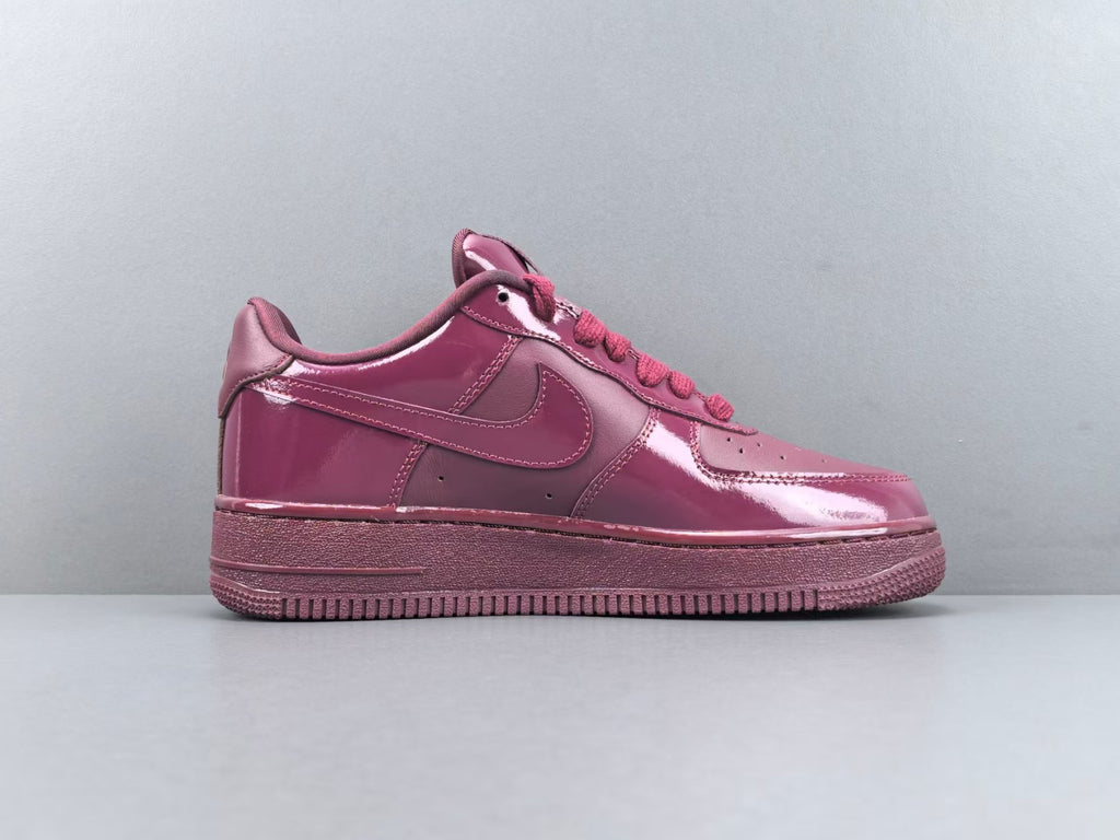 Burgundy Patent Leather Low Top Sneakers