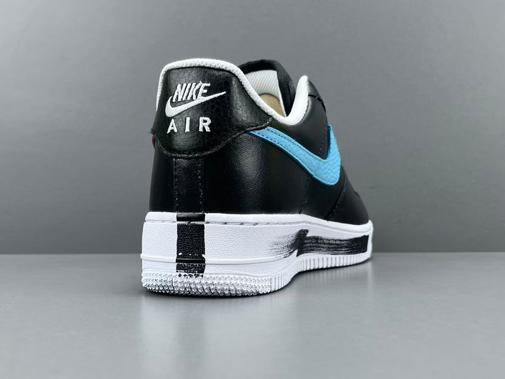 Black Leather Low Top Sneakers with Color Accent Design