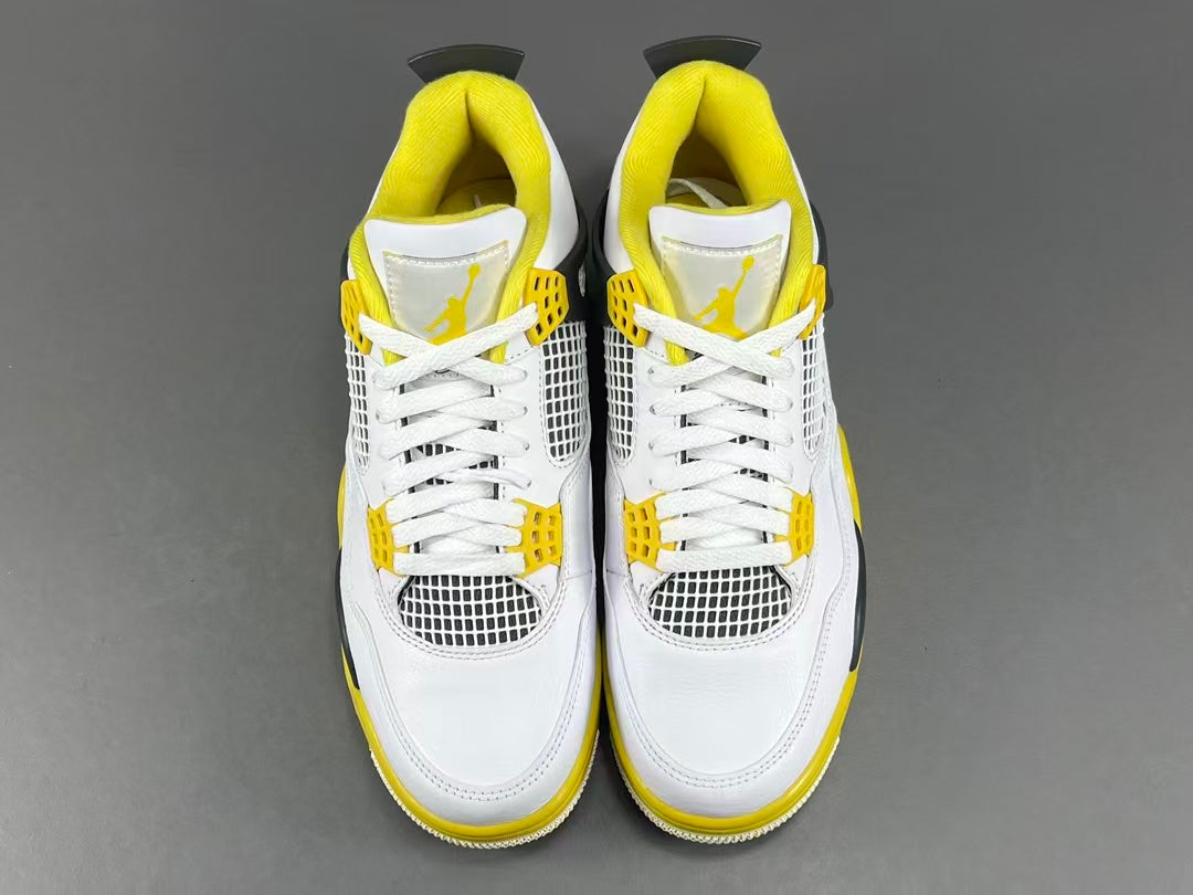 Retro Basketball Sneakers – White Yellow Colorway