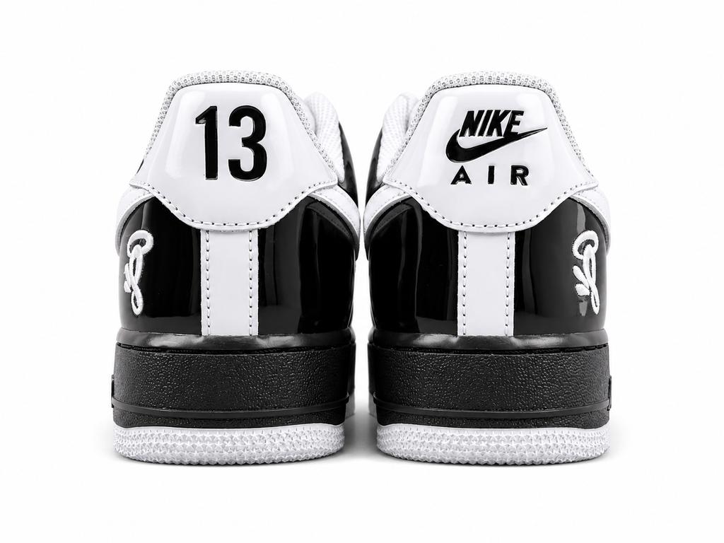 Black & White Patent Leather Low Top Sneakers
