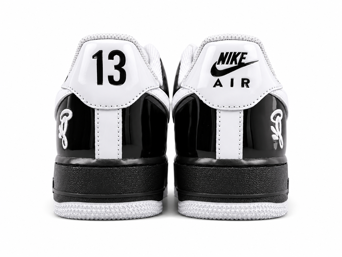 Black & White Patent Leather Low Top Sneakers