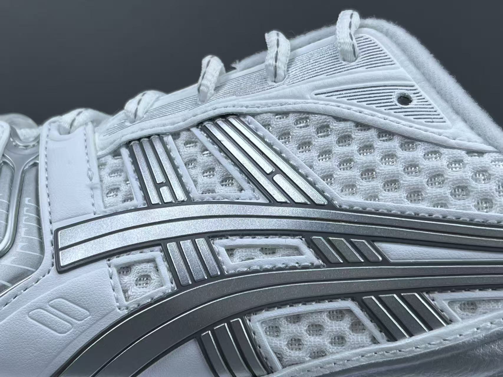 White Silver Running Shoes | Breathable Athletic Sneakers