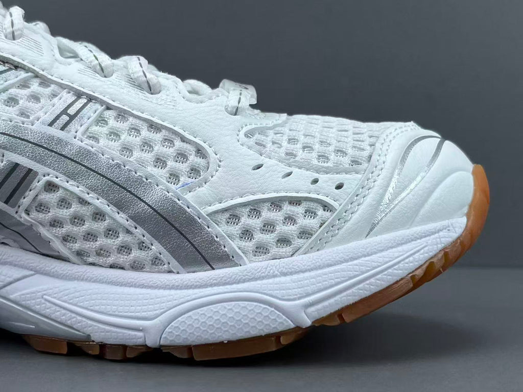 White Silver Running Shoes | Breathable Athletic Sneakers