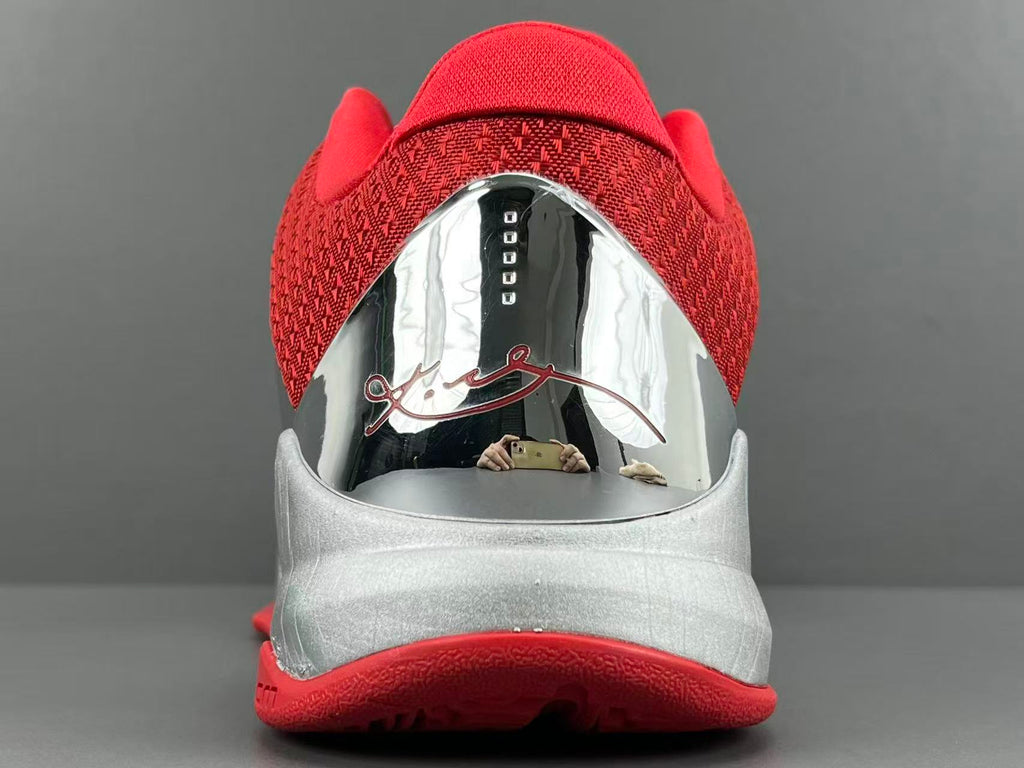 Silver Red Basketball Shoes | High-Traction Performance Sneakers