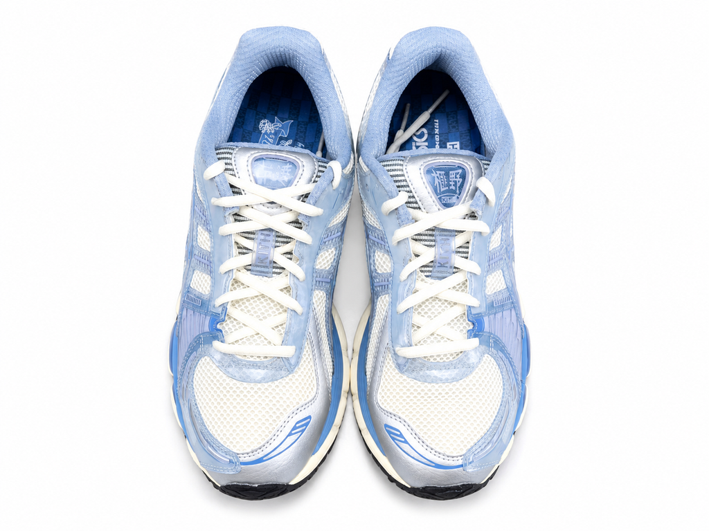 Light Blue Retro Running Sneakers | Breathable Mesh Sports Shoes