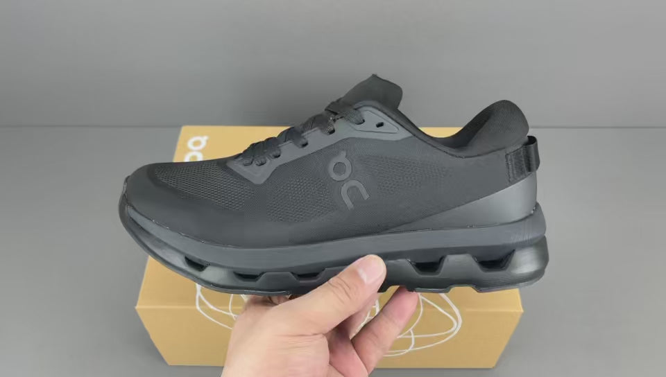 Men's All Black Lightweight Running Shoes | Breathable Cushion Athletic Sneakers