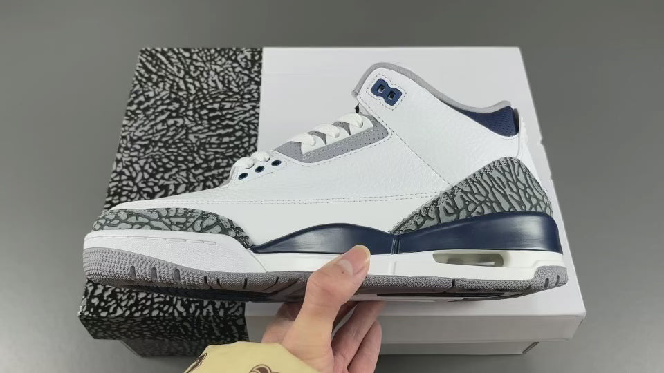 Premium White Navy Blue Leather Sneakers