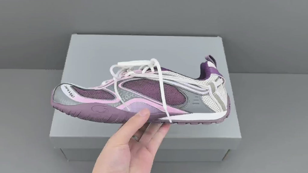 Women's Lightweight Casual Sneakers – Purple Mesh Low Top Shoes