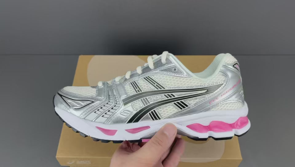 Women's Silver Pink Retro Running Shoes | Breathable Mesh Sneakers