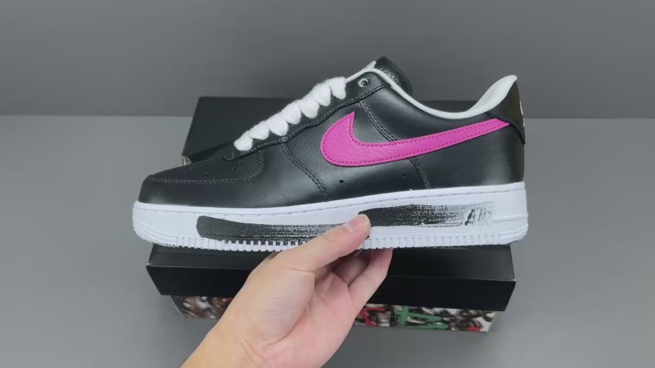 Black Leather Low Top Sneakers with Color Accent Design