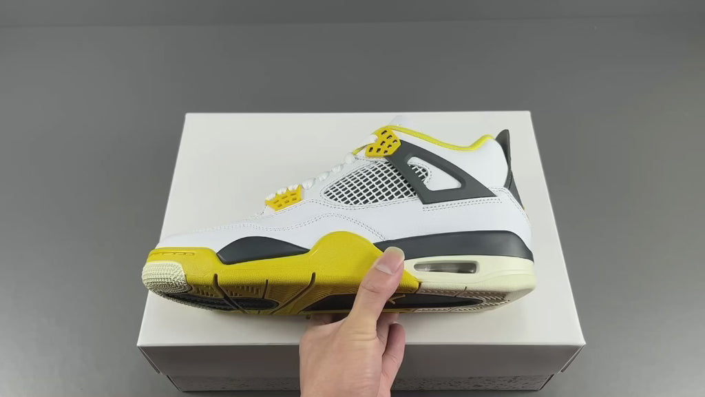 Retro Basketball Sneakers – White Yellow Colorway