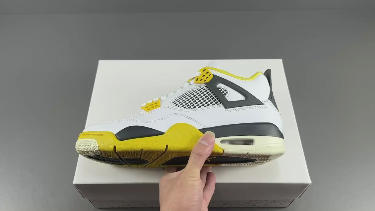 Retro Basketball Sneakers – White Yellow Colorway